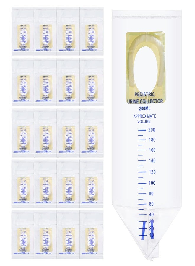 Sosation 20 Pcs Pediatric Urine Bag Collectors Clear Urine Catcher Pouch Individual Pee Bags Disposable Pediatric Collectors Adhesive Surface Spill Proof Baby Pee Bag for Kids Collection - Image 1